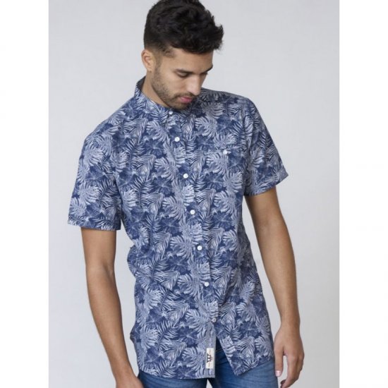 D555 Sheldon Hawaii Shirt Navy - Camicie - Camicie Taglie Forti Uomo