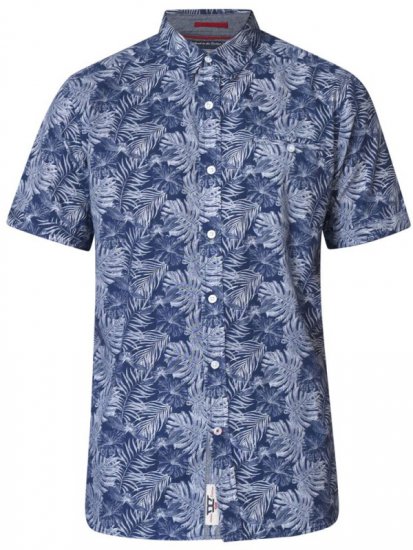 D555 Sheldon Hawaii Shirt Navy - Camicie - Camicie Taglie Forti Uomo