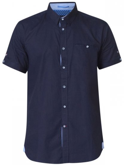 D555 Tim Short Sleeve Shirt Navy - Camicie - Camicie Taglie Forti Uomo