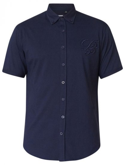 D555 Beaver Couture Jersey Shirt Navy - Camicie - Camicie Taglie Forti Uomo