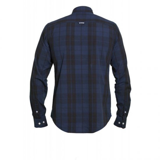 D555 Davenport Long Sleeve Shirt Navy - Camicie - Camicie Taglie Forti Uomo