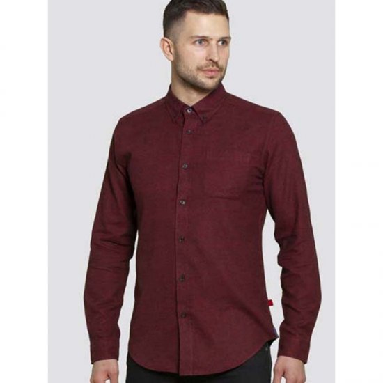 D555 Dawson Textured Shirt Dark Red - Camicie - Camicie Taglie Forti Uomo