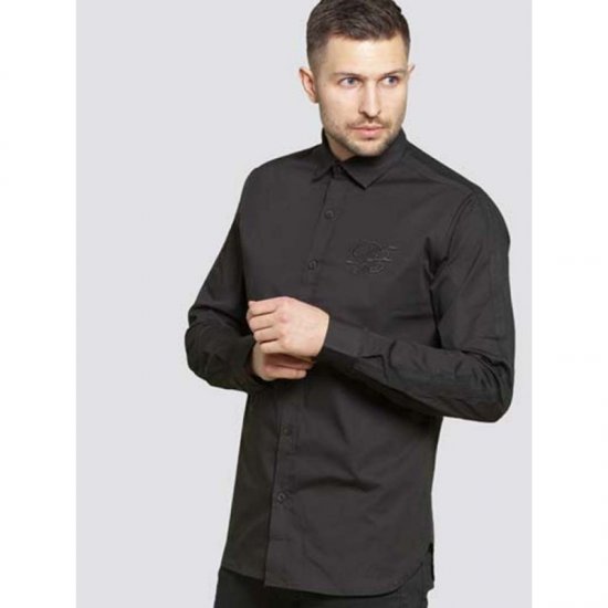D555 Michael Couture Stretch Shirt Black - Camicie - Camicie Taglie Forti Uomo