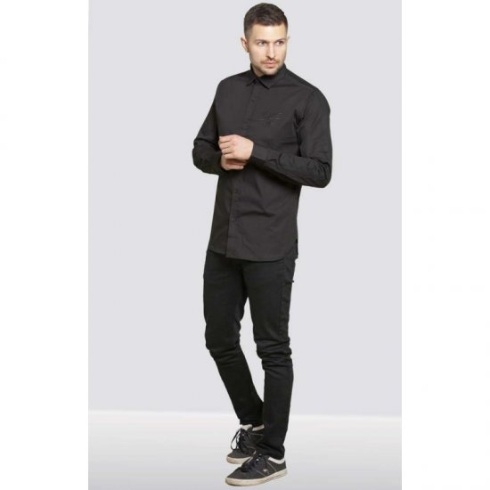 D555 Michael Couture Stretch Shirt Black - Camicie - Camicie Taglie Forti Uomo