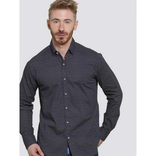 D555 Babworth Long Sleeve Shirt Navy - Camicie - Camicie Taglie Forti Uomo