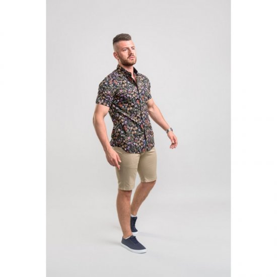 D555 Emmet Floral Shirt Black - Camicie - Camicie Taglie Forti Uomo