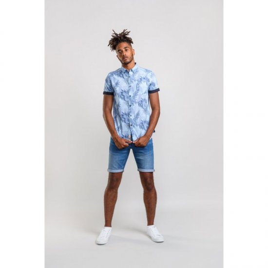 D555 Santana Hawaii Shirt Sky Blue - Camicie - Camicie Taglie Forti Uomo