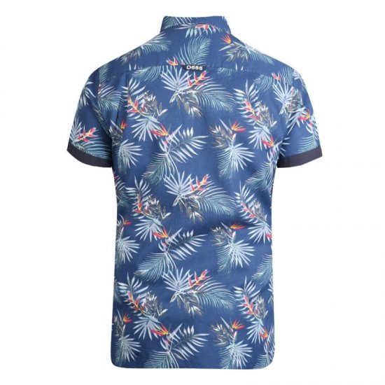 D555 Reuben Hawaii Shirt Navy - Camicie - Camicie Taglie Forti Uomo