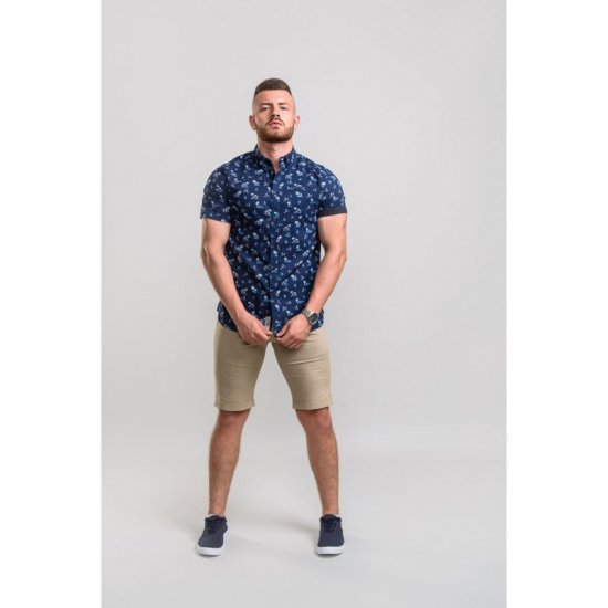 D555 Davian Hawaii Shirt Navy - Camicie - Camicie Taglie Forti Uomo