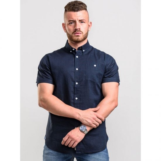 D555 Brixton Shirt Navy - Camicie - Camicie Taglie Forti Uomo