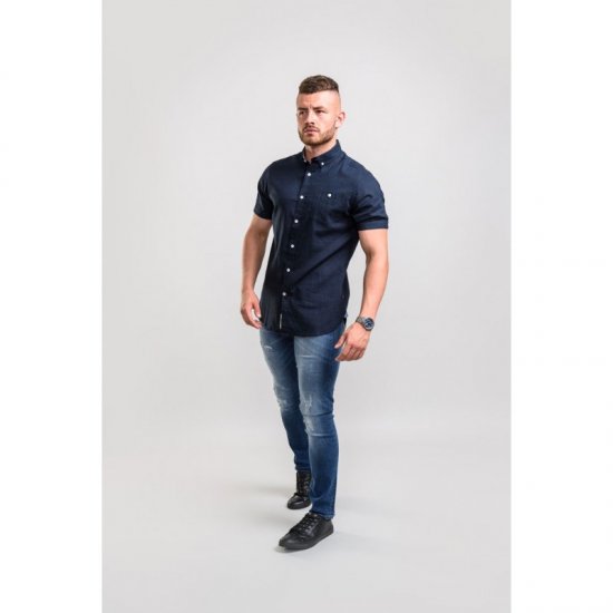 D555 Brixton Shirt Navy - Camicie - Camicie Taglie Forti Uomo