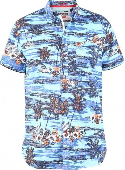 D555 CHARFORD Hawaiian Reverse Printed Shirt - Camicie - Camicie Taglie Forti Uomo