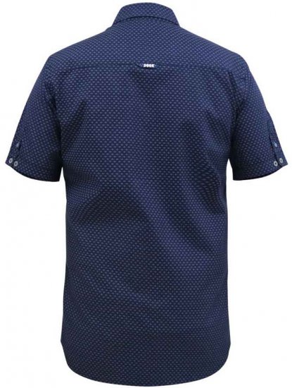 D555 Telford S/S Micro Ao Print Shirt Navy - Camicie - Camicie Taglie Forti Uomo