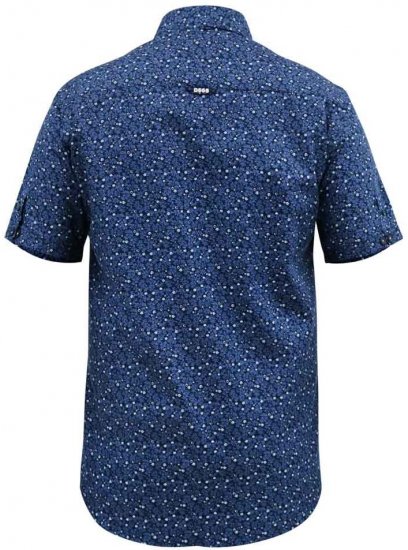 D555 Tristain S/S Floral Ao Print Shirt Navy - Camicie - Camicie Taglie Forti Uomo