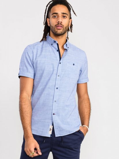 D555 Hadley S/S Micro Dog Tooth Check Shirt - Camicie - Camicie Taglie Forti Uomo