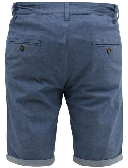 D555 Alderton Stretch Chambray Shorts Navy - Shorts - Pantaloncini Uomo Taglie Forti