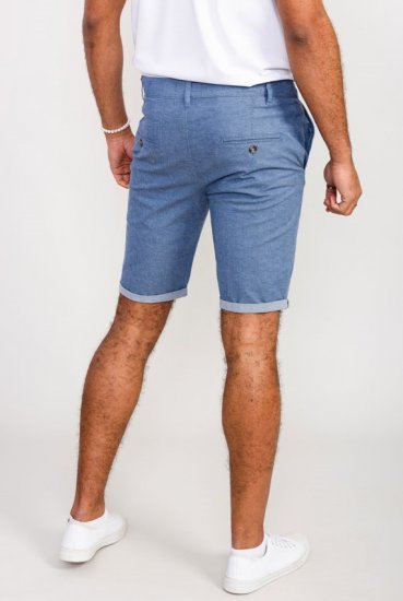 D555 Alderton Stretch Chambray Shorts Navy - Shorts - Pantaloncini Uomo Taglie Forti