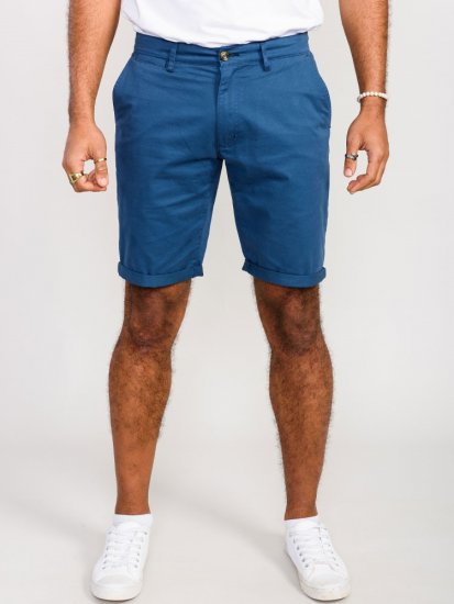 D555 Nelson Stretch Chino Shorts Blue - Shorts - Pantaloncini Uomo Taglie Forti