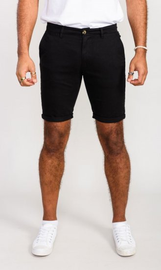 D555 Nelson Stretch Chino Shorts Black - Shorts - Pantaloncini Uomo Taglie Forti