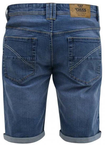 D555 Suffolk Blue Stretch Denim Shorts - Shorts - Pantaloncini Uomo Taglie Forti