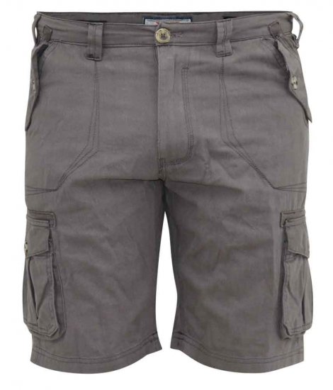 D555 Melton Cotton Cargo Shorts Grey - Shorts - Pantaloncini Uomo Taglie Forti