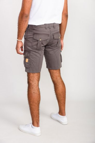 D555 Melton Cotton Cargo Shorts Grey - Shorts - Pantaloncini Uomo Taglie Forti
