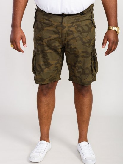 D555 Woobridge Camo Cotton Cargo Shorts - Shorts - Pantaloncini Uomo Taglie Forti