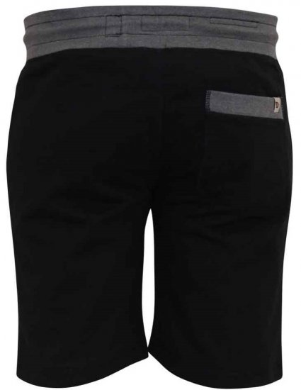 D555 Sutton Elasticated Waist Shorts With Embroidery Black - Pantaloni & pantaloncini tuta - Pantaloni Tuta Uomo Taglie Forti