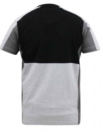 D555 Felix Couture Crew Neck Cut And Sew T-Shirt Black/Charcoal - Magliette - Magliette Uomo Taglie Forti