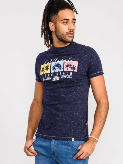 D555 Thorndon California Long Beach Printed T-Shirt - Magliette - Magliette Uomo Taglie Forti