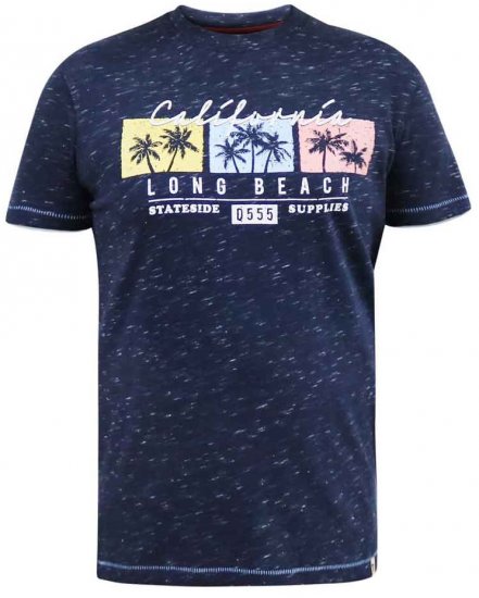 D555 Thorndon California Long Beach Printed T-Shirt - Magliette - Magliette Uomo Taglie Forti