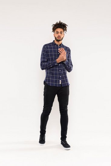 D555 Townsville Check Button Down Collar Shirt Navy - Camicie - Camicie Taglie Forti Uomo