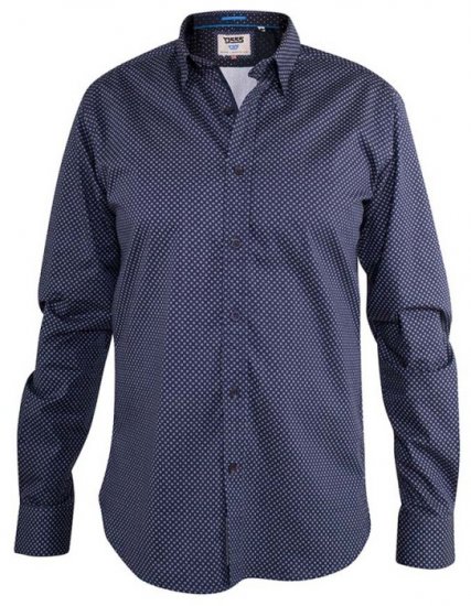 D555 Barker Printed Shirt Navy - Camicie - Camicie Taglie Forti Uomo