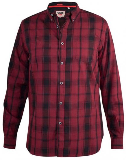 D555 Benalla Check Long Sleeve Button Down Shirt - Camicie - Camicie Taglie Forti Uomo