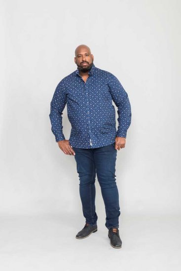 D555 Edmund AOP Shirt Navy - Camicie - Camicie Taglie Forti Uomo