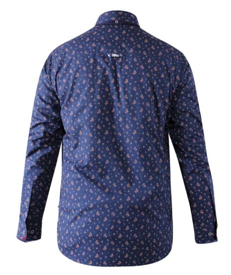 D555 Edmund AOP Shirt Navy - Camicie - Camicie Taglie Forti Uomo