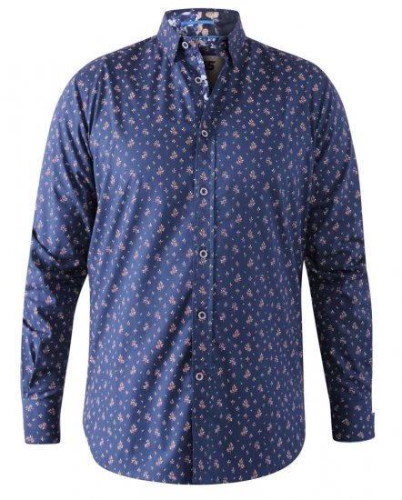 D555 Edmund AOP Shirt Navy - Camicie - Camicie Taglie Forti Uomo