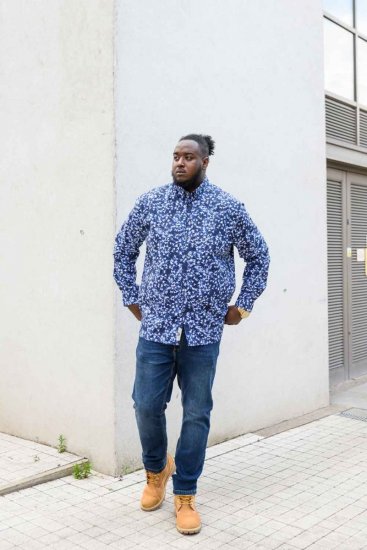 D555 Harrow AOP Shirt Blue - Camicie - Camicie Taglie Forti Uomo