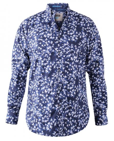 D555 Harrow AOP Shirt Blue - Camicie - Camicie Taglie Forti Uomo