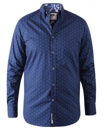 D555 Chilton LS Shirt Navy - Camicie - Camicie Taglie Forti Uomo