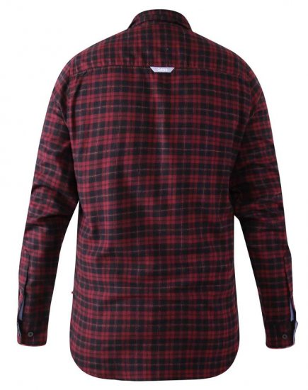 D555 Holton Dark Red Checked Flannel Shirt - Camicie - Camicie Taglie Forti Uomo