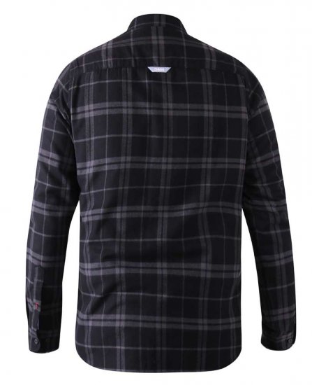 D555 Harwich Flannel Check Shirt Black - Camicie - Camicie Taglie Forti Uomo