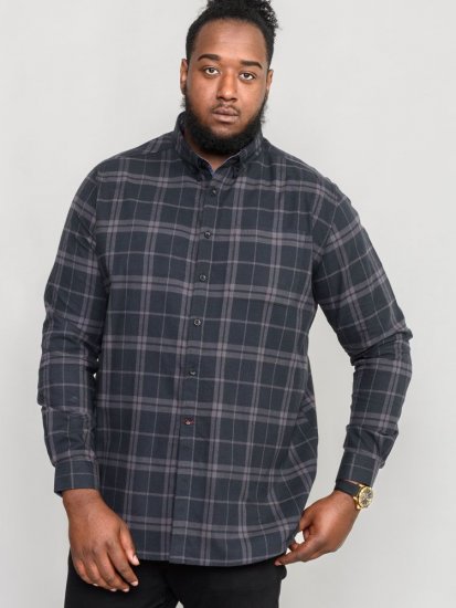 D555 Harwich Flannel Check Shirt Black - Camicie - Camicie Taglie Forti Uomo