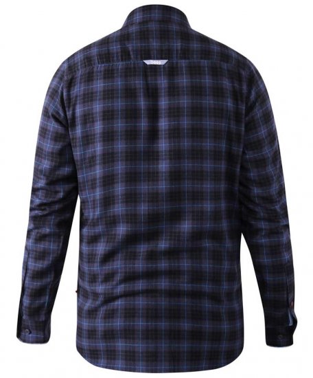 D555 Dovercourt Flannel Check Shirt Blue and Black - Camicie - Camicie Taglie Forti Uomo