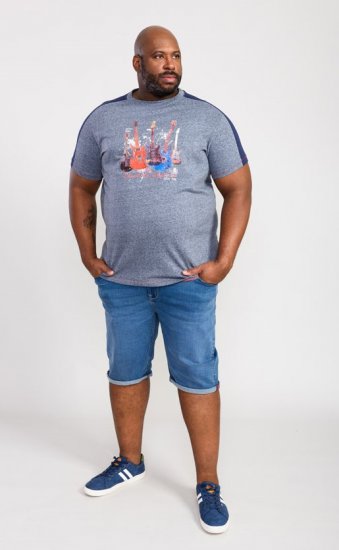 D555 Sharnbrook Electric Legends Guitar Print T-Shirt - Magliette - Magliette Uomo Taglie Forti