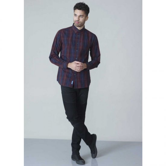 D555 Grady Long Sleeve Check Shirt - Camicie - Camicie Taglie Forti Uomo