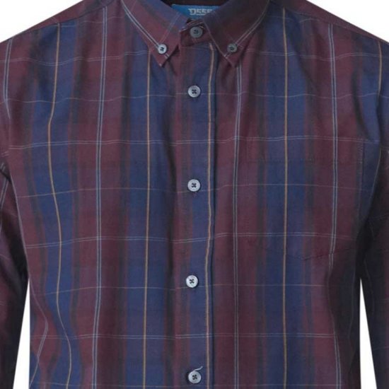 D555 Grady Long Sleeve Check Shirt - Camicie - Camicie Taglie Forti Uomo