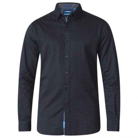 D555 Jahine Long Sleeve Printed Shirt Black - Camicie - Camicie Taglie Forti Uomo