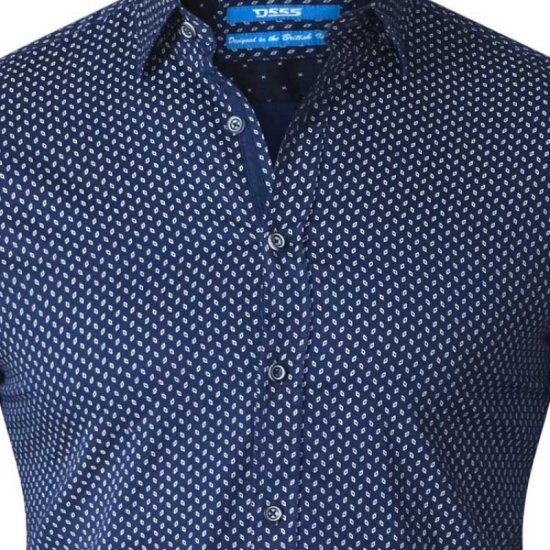 D555 Lavar Long Sleeve Diamond Printed Shirt - Camicie - Camicie Taglie Forti Uomo