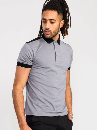 D555 Prinstead Pique Polo Shirt Grey - Polo - Polo Uomo Taglie Forti